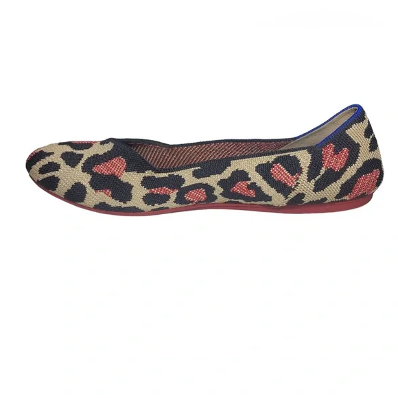 Rothys the flat red cat size 10.5 woman round toe flat shoes GUC Animal print - Picture 10 of 10